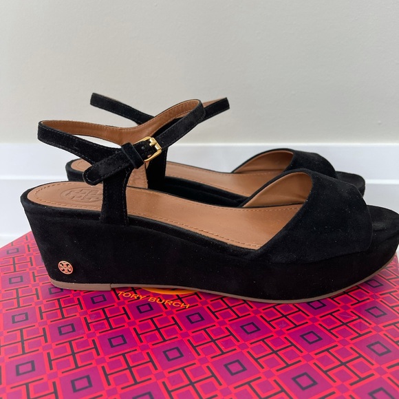 Shoes - Tory Burch Suede Flatform Sandal